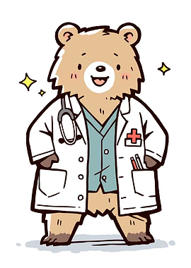 Cute Doctor Bear Cartoon