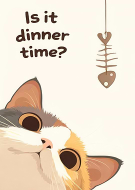 Cat asking if it's dinner time