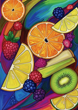 Vibrant Fruit Still Life