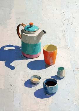 Still Life with Teapot and Cups