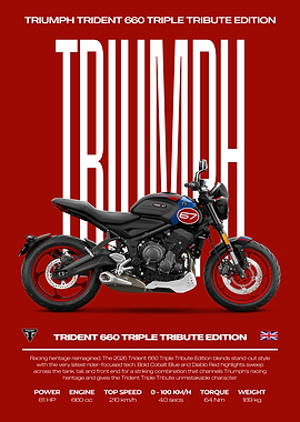 Triumph Trident 660 Triple Tribute Edition Motorcycle Poster