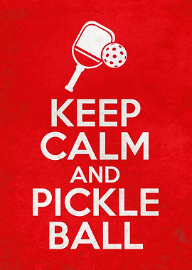 Vintage Pickleball Poster – “Keep Calm and Pickleball” Retro Wall Art
