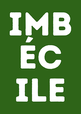 IMBÉCILE – Minimal Typography Poster | French Word Art (“Mots Coupés”)