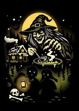 Wicked Witch Brewing Potion for Lost Children