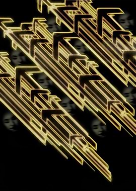 Abstract Neon Arrows with Faces