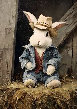 Cowboy Rabbit in Denim