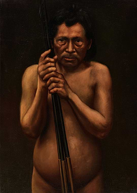 Portrait of a Man Holding a Spear