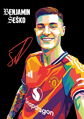 Benjamin Sesko Pop Art Portrait