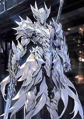 White Knight with Glowing Sword