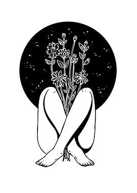 Woman with Flowers Growing from Head