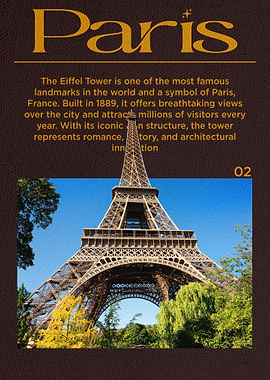 Paris Eiffel Tower Travel Poster