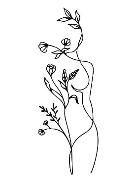 Floral Silhouette of a Woman