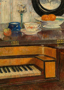 Still Life with Keyboard and Fruit