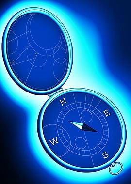 Sci-fi Compass with Celestial Markings