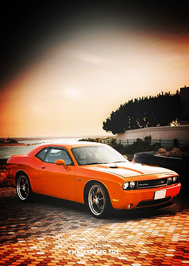 Orange Dodge Challenger SRT