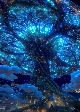 Enchanted Bioluminescent Tree