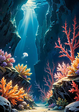 Underwater Passage Through the Coral Canyon