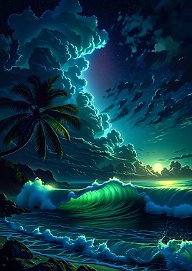 Tropical Night Beach