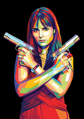 Woman with Guns Pop Art