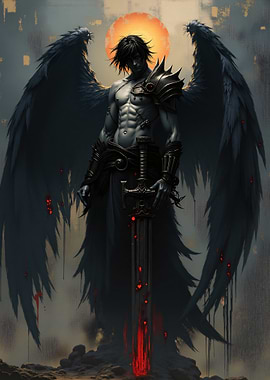 Dark Angel Warrior with Sword