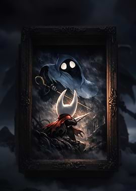 Hollow Knight Characters in Ornate Frame