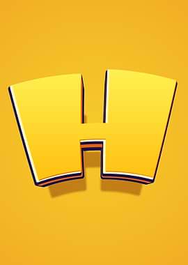 Bold Yellow Letter H