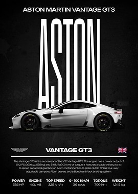 Aston Martin Vantage GT3 Poster