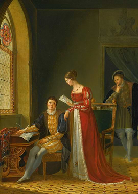 Renaissance Scene with Three Figures