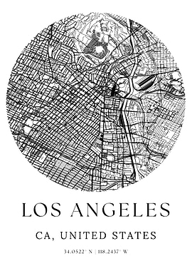 Los Angeles City Maps Minimalist