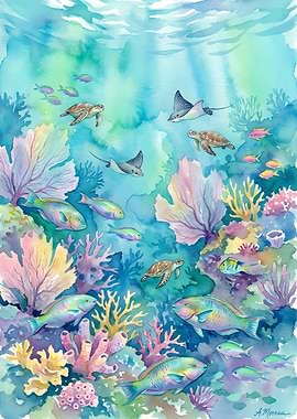 Underwater Coral Reef Scene