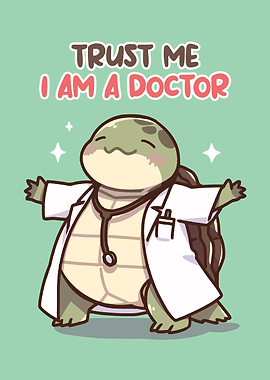Cute Turtle Doctor with Stethoscope