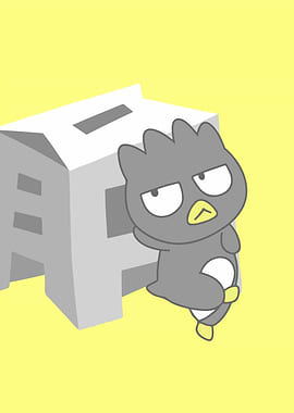 Badtz-Maru leaning on a box