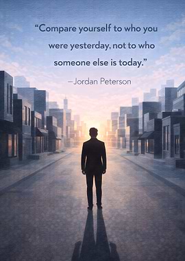 Man standing in city street at sunset