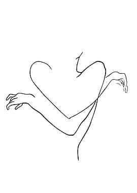 Minimalist Line Art of Torso and Arms