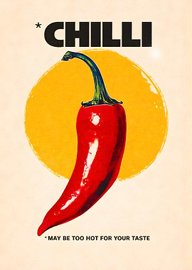 Chilli Pepper Vintage Poster