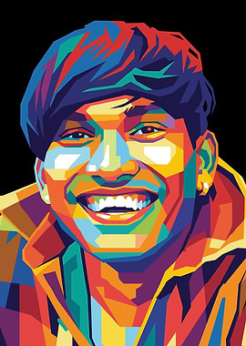 Suraj Chavan Colorful Pop Art Portrait of a Smiling Man