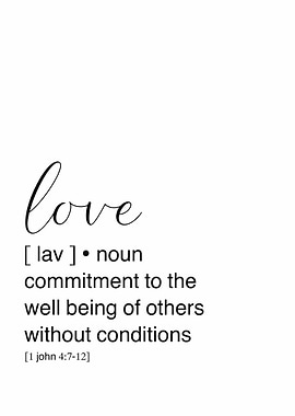 Love Definition Text Art black and white