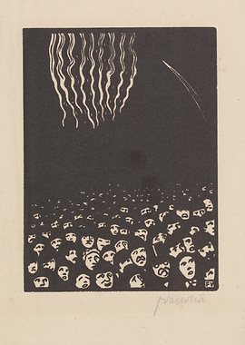 Crowd Watching a Meteor Shower