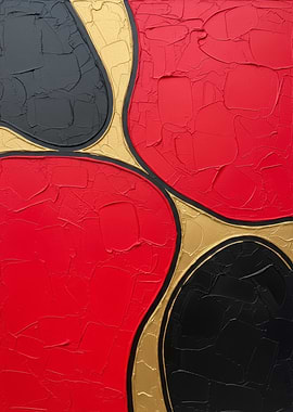 Abstract Red, Black, and Gold Art