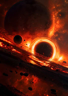 Cosmic Black Hole with Planets