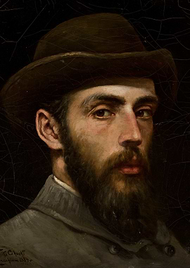 Self-Portrait of a Bearded Man in a Hat
