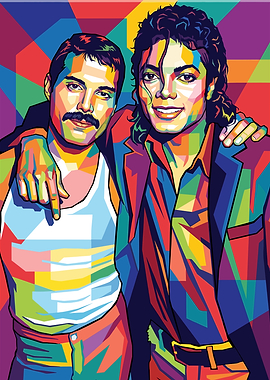 Freddie Mercury and Michael Jackson Pop Art