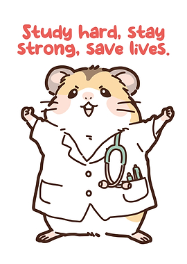 Cute Hamster Doctor with Stethoscope