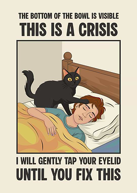 Funny Cat Food Art Poster