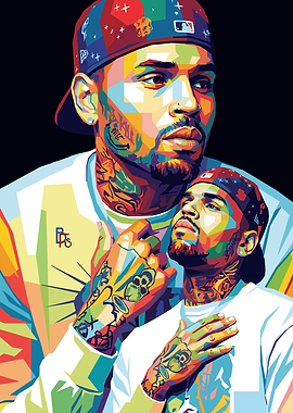 Chris Brown Pop Art Portrait