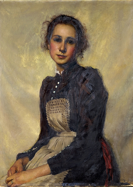 Portrait of a Young Woman in Traditional Dress