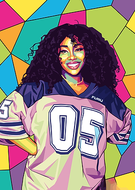 SZA Pop Art Portrait