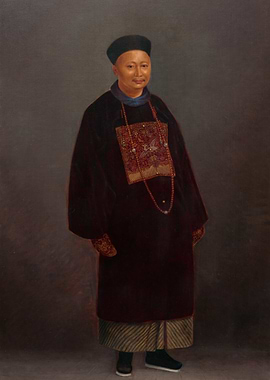 Portrait of a Man in Traditional Chinese Attire