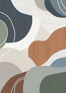 Abstract Organic Shapes with Textured Layers