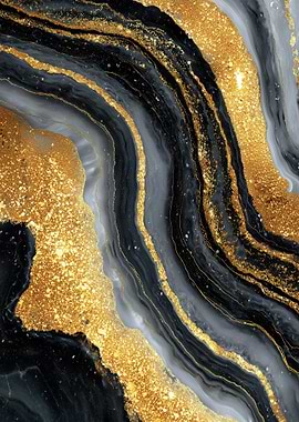 Black and Gold Agate Texture